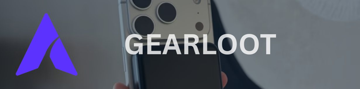 Gearlooti logo nutitelefoni taustal